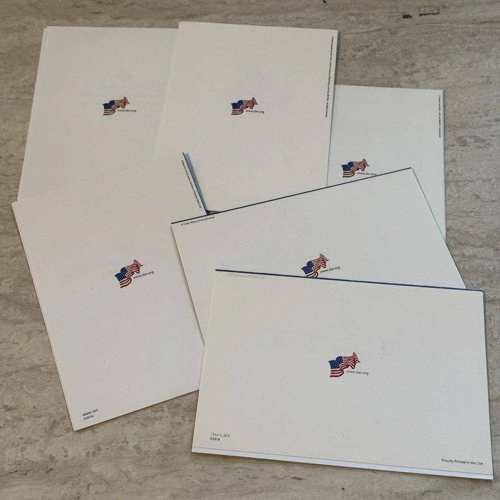 6 Patriotic Christmas Cards American Flag‎ 1990-2000s W Envelopes Unused